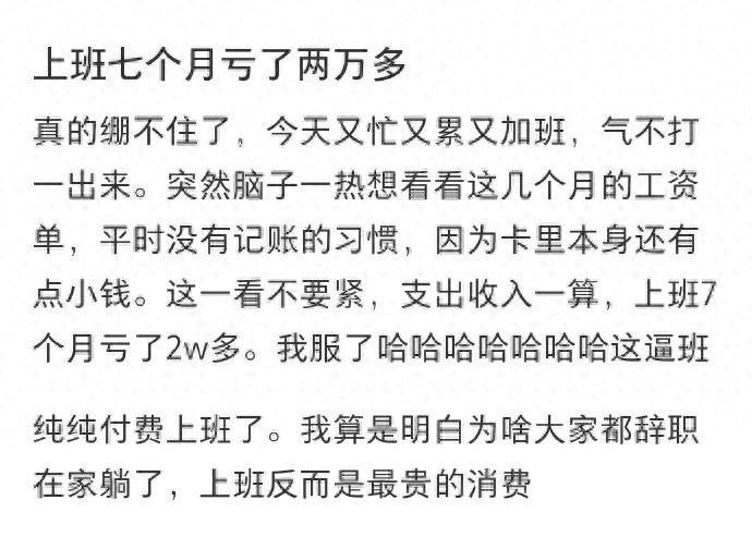 网友终于发现为啥大家都辞职在家躺了，上班反而是最贵的消费！ - 吐槽银魂 - 大众生活 - 万事屋