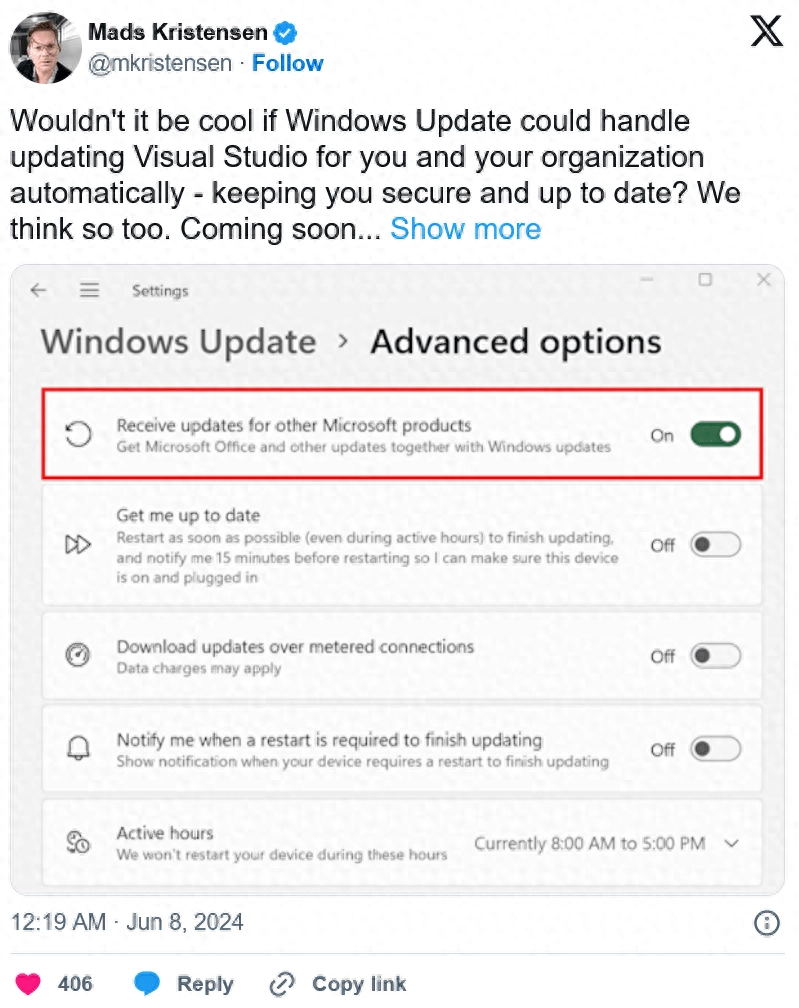 微软即将支持通过 Windows Update 更新 Visual Studio - 万事屋