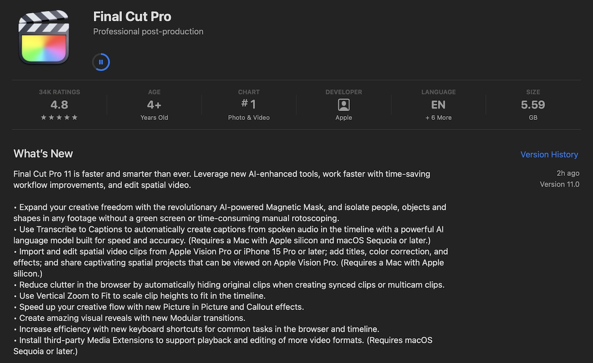 苹果家的Final Cut Pro迎来大更新，Final Cut Pro 11来了！ - Apple银魂 - 科技改变生活 - 万事屋